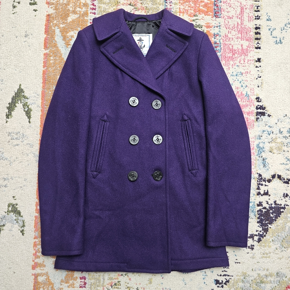 STERLINGWEAR OF BOSTON Anchor Collection Womens Size 4L PURPLE Pea Coat